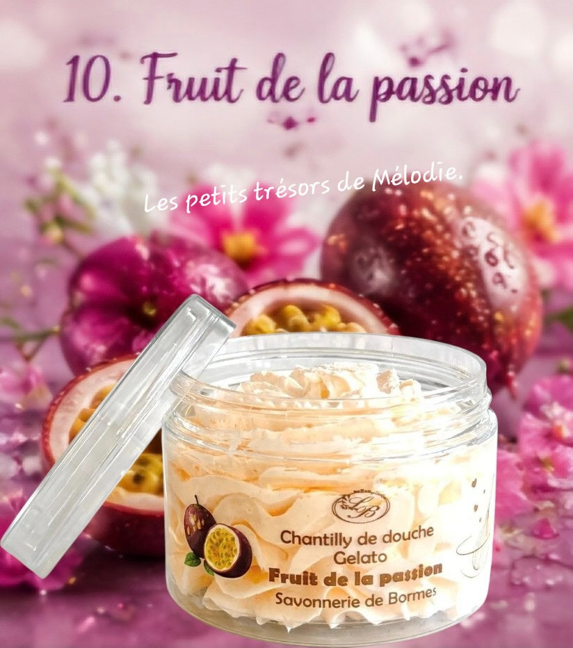 Chantilly de douche artisanale senteur Fruit de la passion.