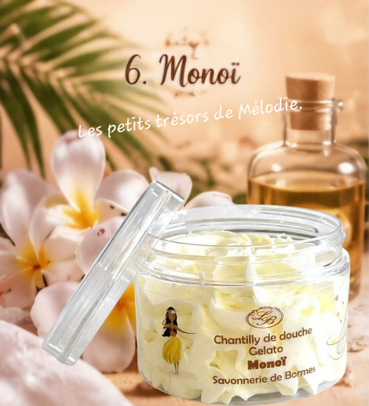 Chantilly de douche artisanale senteur Monoï.