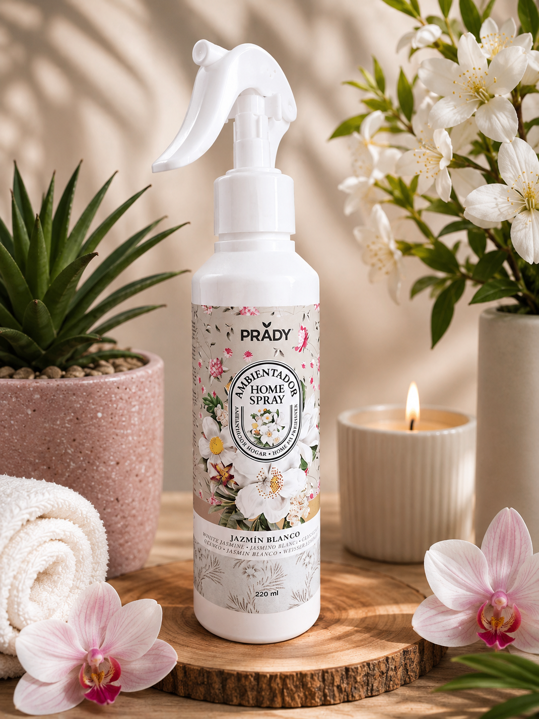 Spray d'ambiance maison& Textile "Jazmín Blanco" (Jasmin Blanc) - Prădy (220 ml)