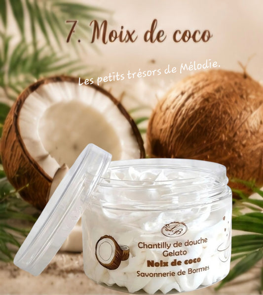 Chantilly de douche artisanale senteur Noix de coco.