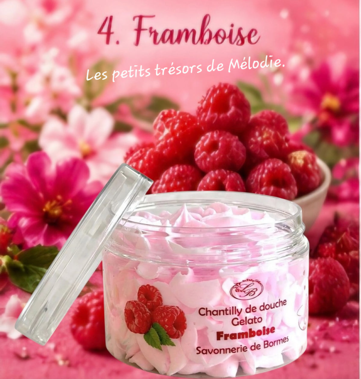 Chantilly de douche artisanale senteur Framboise.