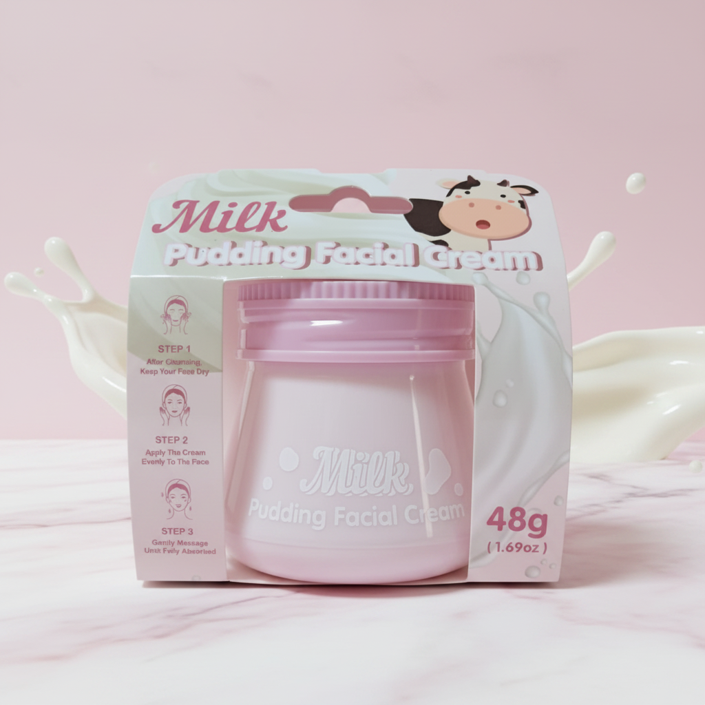 Crème Visage Douceur "Milk Pudding" – Hydratation & Éclat