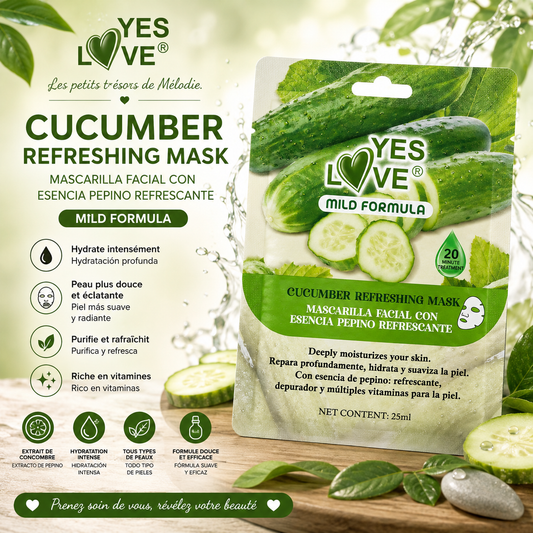 MASQUE POUR LE VISAGE A L'ESSENCE DE CONCOMBRE YES LOVE