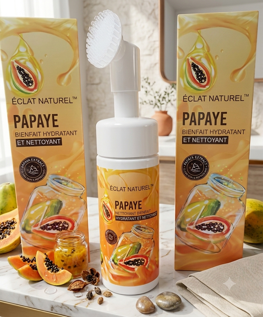 Mousse Nettoyante Éclat Naturel – Papaye (Bienfait Hydratant & Nettoyant) 150ml .