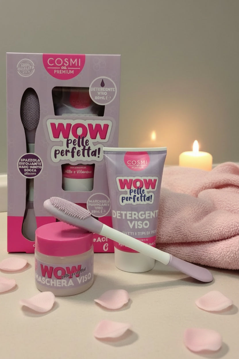 Coffret Soin Visage Purifiant – Kit "WOW Pelle Perfetta!" Myrtille & Vitamine C ,Cosmi Milano